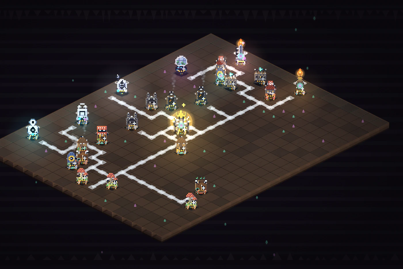 A Space Age town of luminous towers