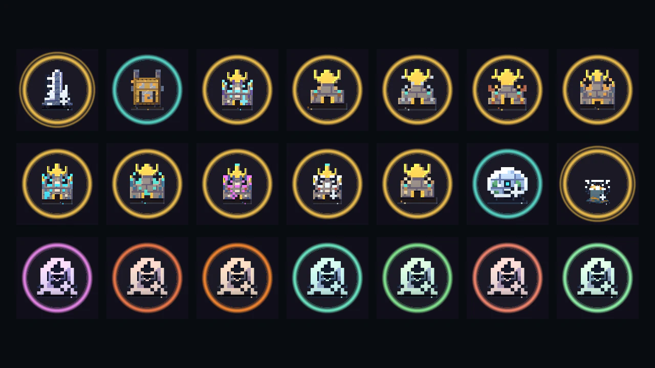 All 21 pieces of Joe Town’s Game Center achievement art