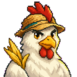 John, a bold pixel-art chicken