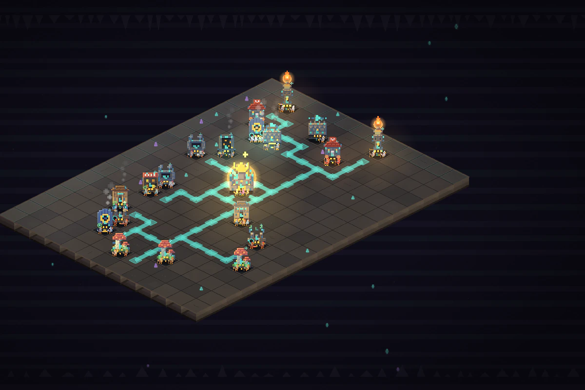 A Kingdom-age town linked by glowing roads